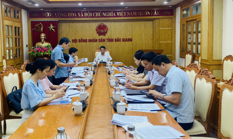 Một buổi họp thẩm tra của Ban Kinh tế - Ngân sách HĐND tỉnh Bắc Giang - ảnh VŨ CƯỜNG