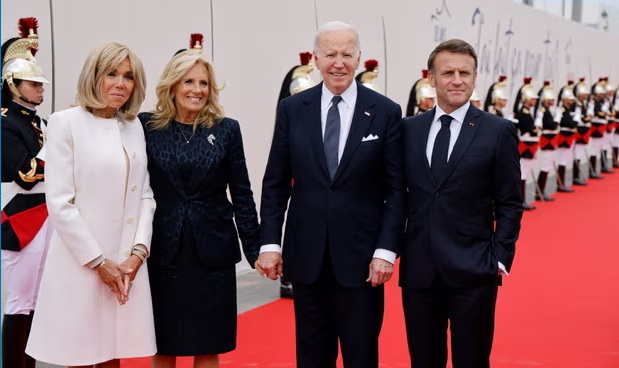 Tổng thống Mỹ Joe Biden, Tổng thống Pháp Emmanuel Macron và hai đệ nhất phu nhân. Nguồn: Reuters