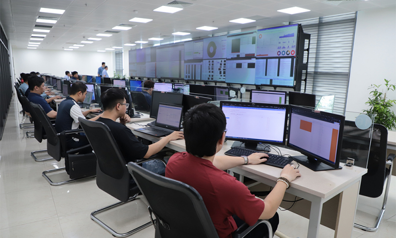 Trung tâm Điều hành hệ thống Công nghệ thông tin ngành BHXH Việt Nam.   Ảnh: BH