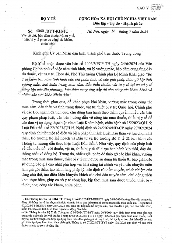 Bộ Y tế yêu cầu đảm bảo thuốc, vật tư y tế, thiết bị y tế phục vụ công tác khám, chữa bệnh -0